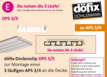 Döfix Gardinenschiene montieren an der Decke mit Clips